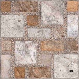 Piso cerámico color café formato 55×55, modelo Villarock.