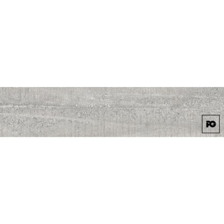 Piso cerámico color gris formato 20×90, modelo Overland.