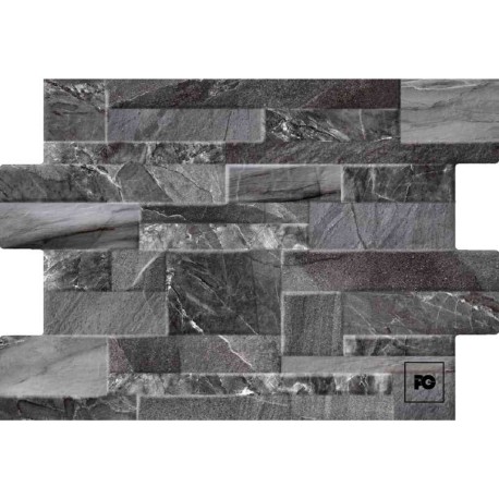 Azulejo cerámico dentado color mix grafito formato 30×45, modelo Dent Serena.