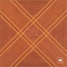 Piso cerámico tipo madera color castaño formato 36×36, modelo Ranch Lux.