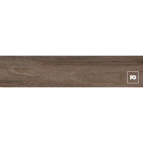 Piso cerámico tipo madera color tabaco formato 20×90, modelo Villawood.
