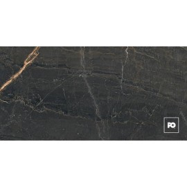 Piso porcelánico rectificado color negro formato 60×120, modelo Kaplan.