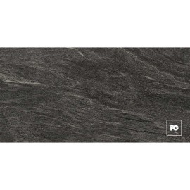 Piso porcelánico rectificado color negro formato 60×120, modelo Northstone.