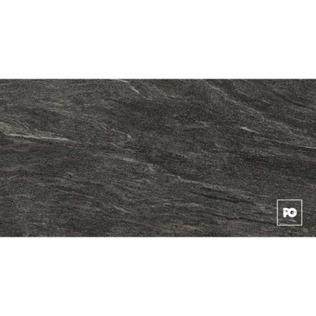 Piso porcelánico rectificado color negro formato 60×120, modelo Northstone.
