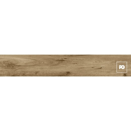 Piso porcelánico rectificado color nuez formato 20×120, modelo Ebano.