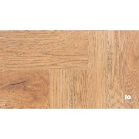 Piso SPC interior color sunset oak medida 122 x 18.3 cm.