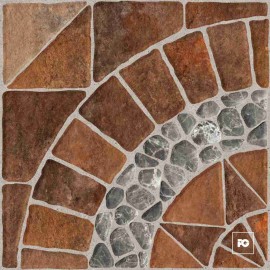 Piso cerámico  color mix rojo formato 44×44, modelo Argel.