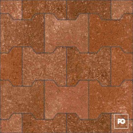 Piso cerámico color barro formato 44×44, modelo Boston Adoquin.